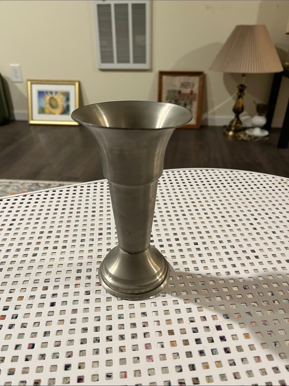 VINTAGE Kent Alex Sweden handmade pewter bud vase
